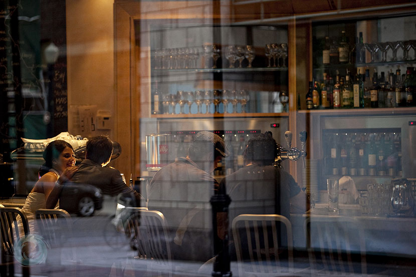 27-bride and groom chilling in a cafe, quirky real photos